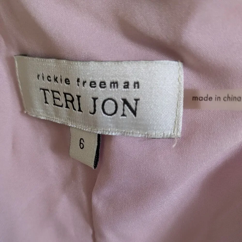 Teri Jon Prom Dress Maxi Gown 6 Purple Rickie Freeman Metallic Shoulder Formal - Picture 10 of 11